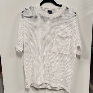 RSQ White Knit Short Sleeve Shirt